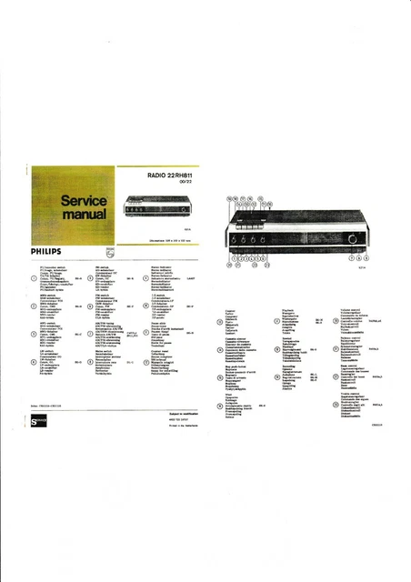 Manuale D'officina Philips MFB-Box 22 RH 544 – Copia Multilingue (IT, DE, EN, FR, ES...) - Foto 5