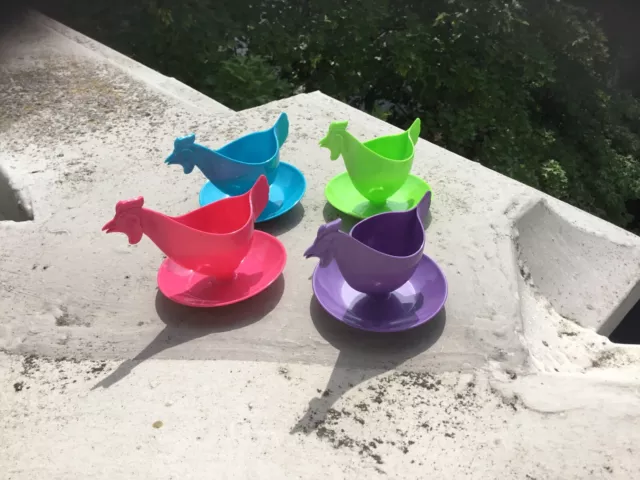 4 x Eierbecher Huhn original Sonja Plastic