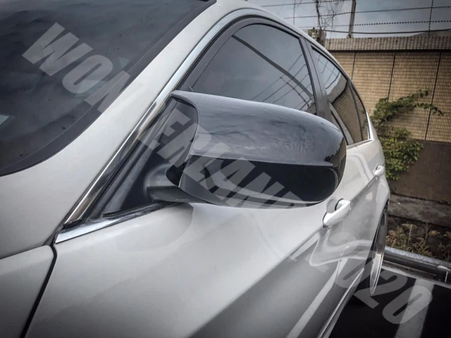 Pair Glossy Black Door Wing Mirror Cover Caps For BMW E90 E91 E92 E93 LCI 08-11