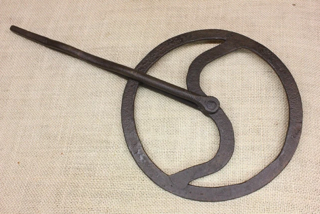 Old Traveler Wheel Measuring Tool Hand Made Wrought Iron Conestoga Wagon Vintage
