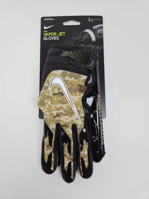 Nike Football Vapor Jet Gloves NFL Logo Salute to Service Camo Men's Size Large