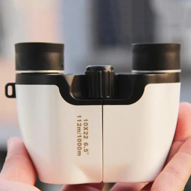 FE# Professional Binocular 10x22 Portable Eyepiece Binoculars Outdoor (White)