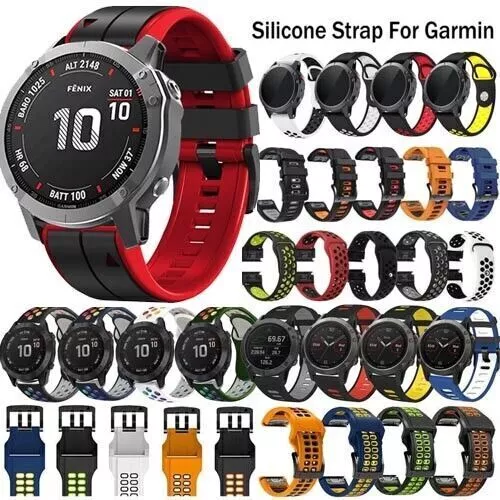 Quickfit Silicone Watch Band Strap For Garmin Fenix 7 7X 6 6X Pro 5 5X Plus 965