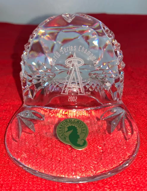 Waterford Crystal Baseball Cap Anaheim Angels MLB Paperweight World Series 2002