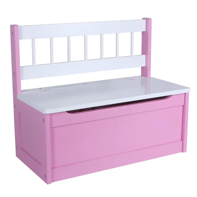 Spielzeugtruhe Sitztruhe Truhenbank pink Sitzbank 60cm Kinderbank Holzbank Kind