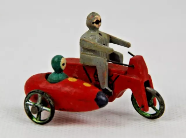Erzgebirge Seiffener Miniaturen antiker Oldtimer ,,Motorradgespann ''