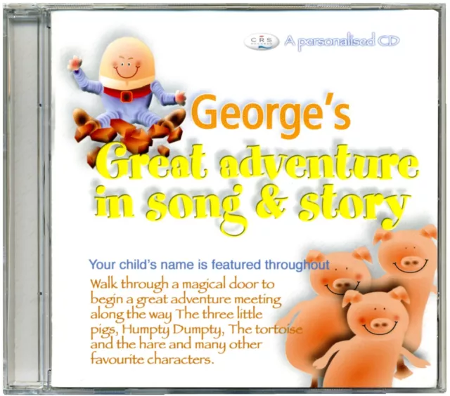 Personalised Kids CD  Children's Nursery Rhyme Song & Story Adventure  ANY NAME