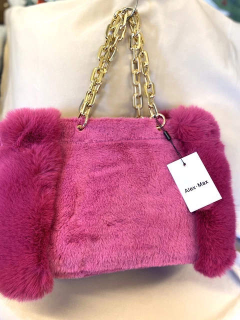 Alex Max Fuchsia Farbe Kunstfell Schultertasche Atemberaubende Qualität Tasche Ein Wow Kaufen