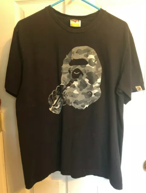 Bathing Ape BAPE T-Shirt Coca Cola Collaboration 2016 Black Size XL Japan Camo