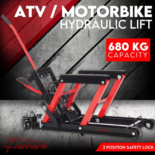 Low Profile Motorcycle ATV 680kg Motorbike Lift Hydraulic Stand LOCAL PICKUP VIC