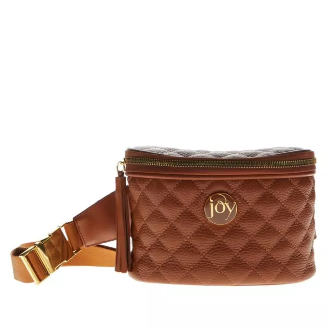 JOY Iconic Quilted Leather Belt Bag w/ RFID & Anti-Microbial-Warm Cognac-NWT