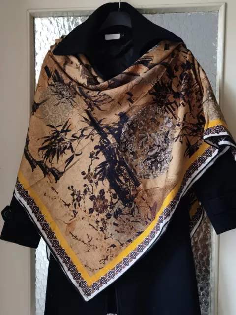 Sciarpa Donna Foulard Lana e Seta Quadrata Coprispalle Cashmere Scialle Stola