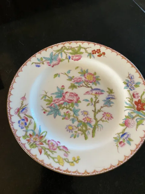 Antique 1890 Minton England CUCKOO Scallop Bird Floral SALAD PLATE 8 “3-total