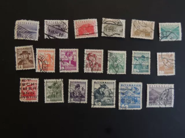 Briefmarken „19x Österreich teilw. Falz wie abgebildet (41)“