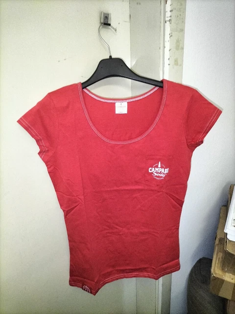 T-Shirt Maniche Corte Donna Pubblicitaria Aperitivo Campari Soda Milano Taglia S