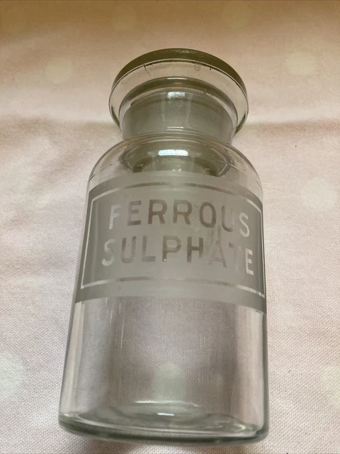 Apothecary Chemist Jar, Small Glass, Vintage