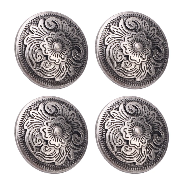 10 SETS RIVET And Screw 32mm Flower Texture Rivets 7mm Crossed Screws ...