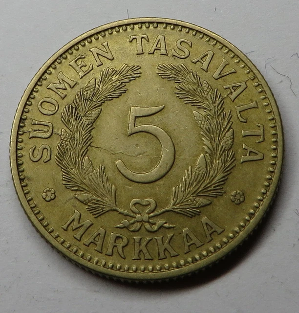Finland 5 Markkaa 1942 S Aluminum-Bronze KM#31 aUNC