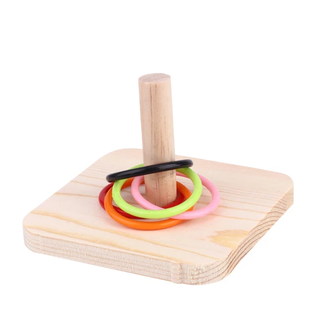 Anillo de madera para pájaros anillos de juguete aros juegos madera inteligente