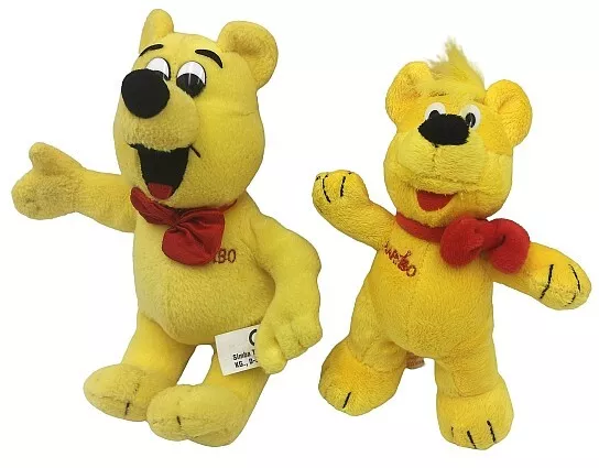 2x Haribo Goldbär Kuscheltier Plüschtier Stofftier Simba Püsch Bär - mit Sound