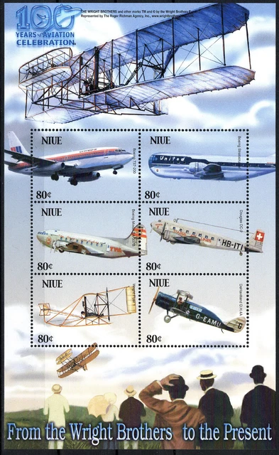 Niue - 1. Motorflug Brüder Wright Kleinbogen postfrisch 2003 Mi. 986-992