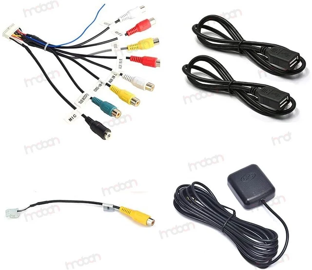 Car Stereo GPS CD Radio RCA USB CAM in Cable Wire Harness for 9/10.1'' Unit
