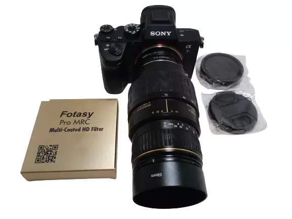 Sony E-mount adapted QUANTARAY LDO 70-300 mm F/4-5.6 Telephoto Macro Zoom Lens.