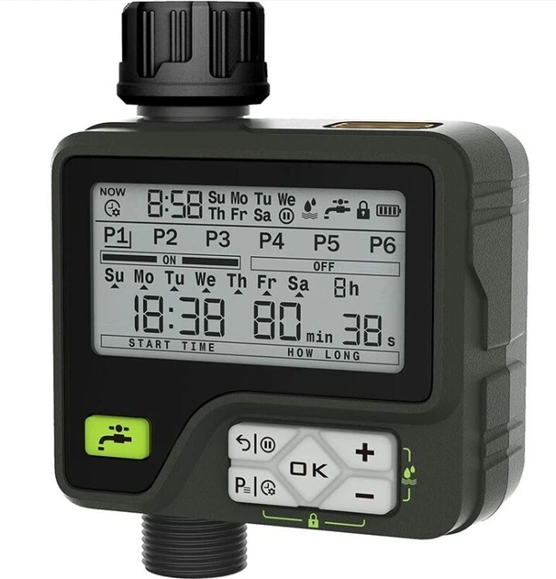 Centralina Irrigazione Automatico Timer Giardino 6 PROGRAMMI INDIVIDUALI