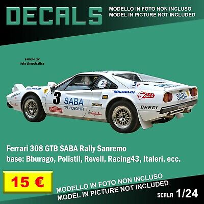 Elba Décal Ferrari 308 Rallye Elba 1980 1/32 1/43 1/24 1/18 Slot Grosoli... 