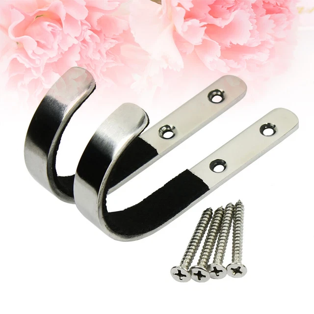 4 PCS Rack Wall Stainless Steel S Hooks Decorative Wall Hook Frame 10
