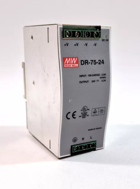MEAN WELL DR-75-24 Switching Power Supply, Top Hat Rail Hutschienennetzteil