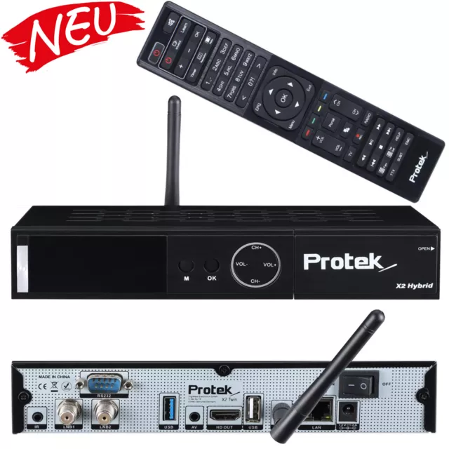 Protek X2 4K UHD Linux E2 Récepteur Satellite Wifi Lan 2x DVB-S2