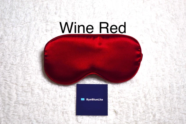 Máscara para dormir seda color rojo vino de ByeBlueLite