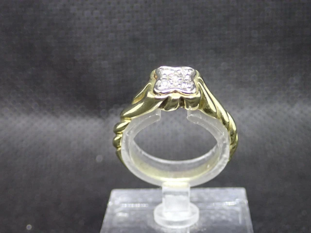 Bague Jonc En Or Jaune 18 Carats (750/1000) - 5.05g Avec Diamant - Occasion Parfait état