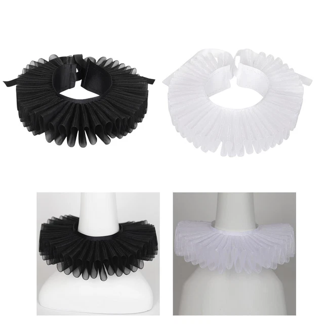Gothic Tulle Ruffle Collar Cosplay Clown Choker for Women Costume Daily Wear