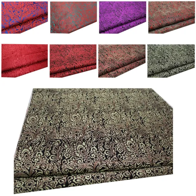 Faux Silk Brocade(Classic Big Paisley)Jacquard Damask Kimono Fabric Material*BK6