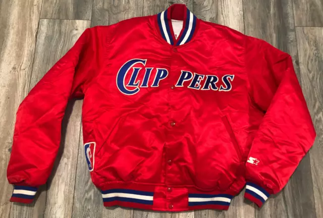Vintage Starter Los Angeles Clippers NBA Satin Jacket Script Logo Men’s L USA