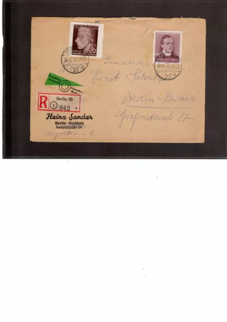 DDR 1 R-Brief  Mi.Nr. 466B+535+1 FDC 1952 Mi.Nr.320-21