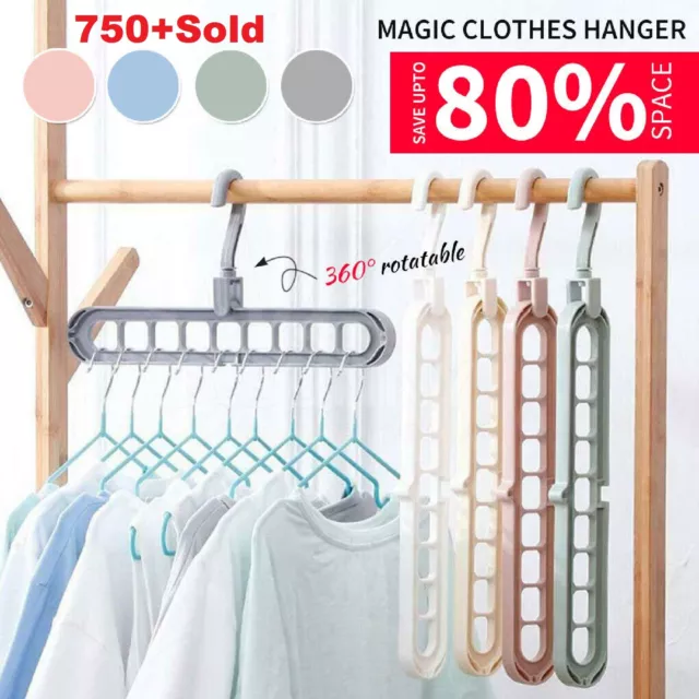 Non-slip Magic Hanger Cloth Wardrobe Hat Closet Organizer Rack Hook Space Saver