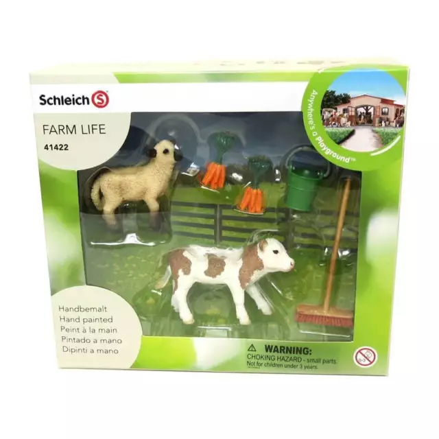 Confezione Di Statuette Nuova N.2 PVC Schleich Animale Fattoria E Accessori