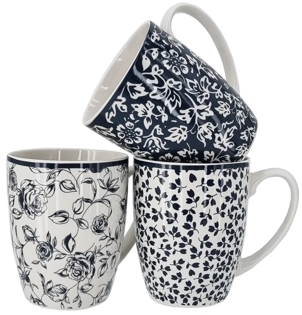 6 Kaffeebecher im Set Tassen Hochwertige Kaffeetassen Kaffeepott Becher Blau