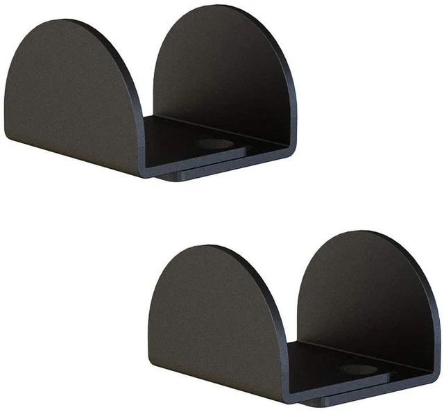 JUBEST 2 Pack Matte Black Floor Guide Floor Mount Sliding Barn Door Hardware up