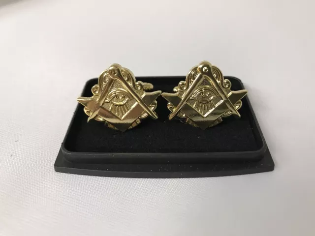 Freemason Masonic Cufflinks In Gold Tone 2