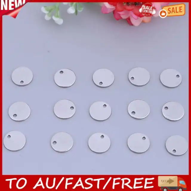 100pcs Round Tags Stainless Steel Stamping Blanks Charm Pendant DIY Jewelry