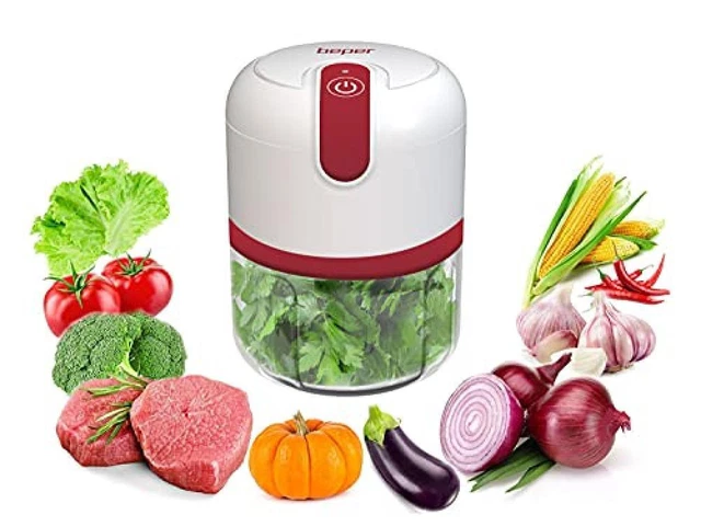 (TG. 0.25 L) BEPER P102ROB050 Tritatutto ricaricabile USB, Mini Robot da Cucina,