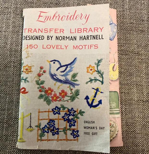 EMBROIDERY 150 Loverly Motifs Designed By Norman Hartnell  Vintage - Mid Century