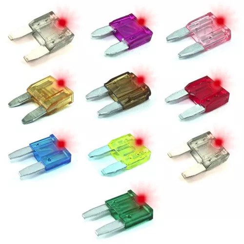 10 Pcs LED MINI Blade CAR AUTO Fuse Glow Blow ATM 2 3 4 5 7.5 10 15 20 25 30 Amp