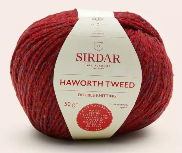 Sirdar Haworth Tweed Doppel Strickwolle Garn 50g - 906 West Reiten Rot