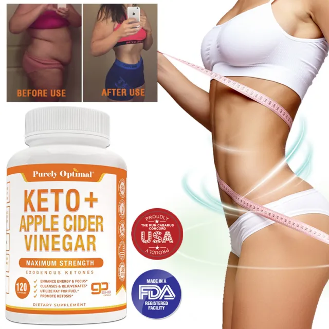 Purely Optimal Keto + Apple Cider Vinegar - Keto Weight Loss, Promote Digestion