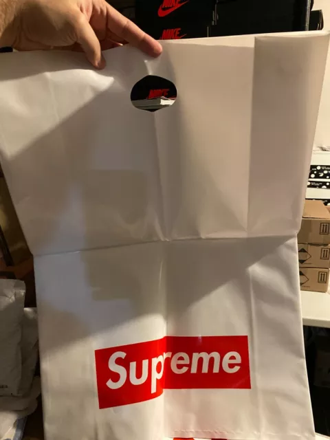 Supreme Plastic Tote Shopping Bag 13x16 Red Box Logo ~ Lot of 3